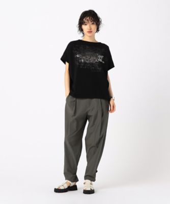 〔　＋サイズ　〕　プレーティング天竺　ロゴプリントＴシャツ（７８２１ＥＧ１３）