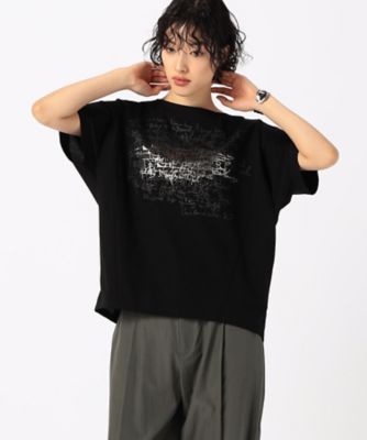 〔　＋サイズ　〕　プレーティング天竺　ロゴプリントＴシャツ（７８２１ＥＧ１３）