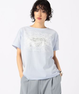 〔　＋サイズ　〕　プレーティング天竺　ロゴプリントＴシャツ（７８２１ＥＧ１３）