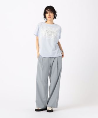 〔　＋サイズ　〕　プレーティング天竺　ロゴプリントＴシャツ（７８２１ＥＧ１３）