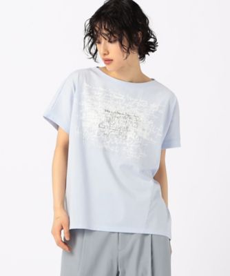 〔　＋サイズ　〕　プレーティング天竺　ロゴプリントＴシャツ（７８２１ＥＧ１３）