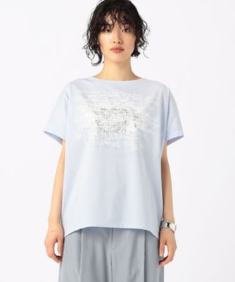 〔　＋サイズ　〕　プレーティング天竺　ロゴプリントＴシャツ（７８２１ＥＧ１３）