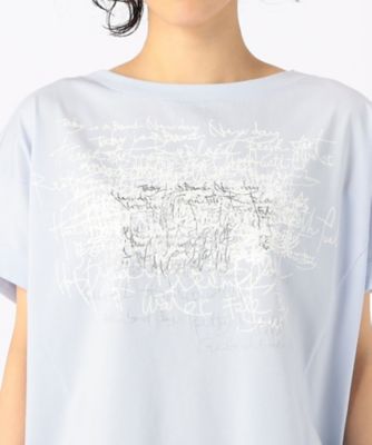 〔　＋サイズ　〕　プレーティング天竺　ロゴプリントＴシャツ（７８２１ＥＧ１３）