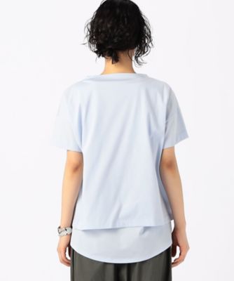 〔　＋サイズ　〕　　プレーティング天竺　コンビＴシャツ（７８２１ＥＧ１４）