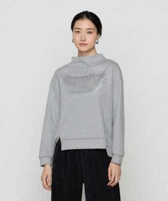 Gabardine K.T+ (Women/大きいサイズ)/ギャバジンケーティープラス 〔 +サイズ 〕 ダンボールニット 箔プリント&スパンコール刺繍プルオーバー(7821EJ01)