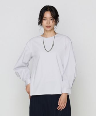 〔　＋サイズ　〕　ポンチ　袖パフカットソー（７８２１ＥＫ０２）