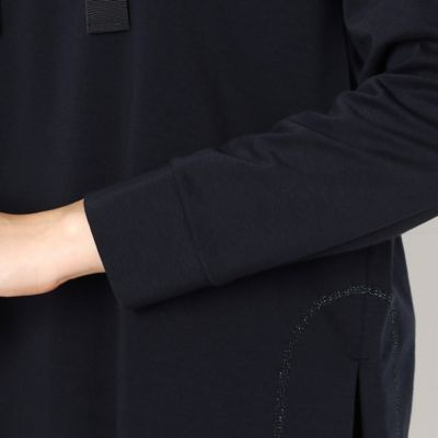 〔＋サイズ〕【ウォッシャブル】ポンチ　キラキラステッチ　フーディ（７８２１ＥＷ０５）