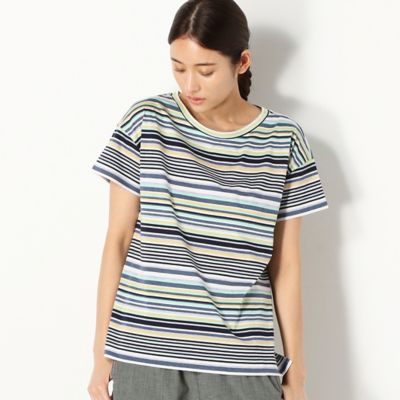 〔＋サイズ〕【ウォッシャブル】綿天竺　マルチボーダーカットソー（７８２１ＥＹ１１）