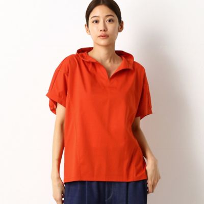 〔＋サイズ〕【洗える】プレーティング天竺　ちびフーディーカットソー（７８２１ＥＹ１４）