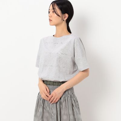 〔＋サイズ〕【洗える】プレーティング天竺　チェック柄刺繍プルオーバー（７８２１ＥＹ２１）