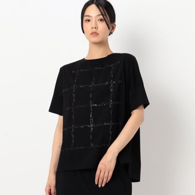 〔＋サイズ〕【洗える】プレーティング天竺　チェック柄刺繍プルオーバー（７８２１ＥＹ２１）