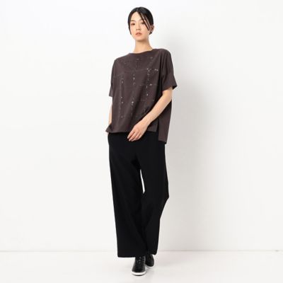 〔＋サイズ〕【洗える】プレーティング天竺　チェック柄刺繍プルオーバー（７８２１ＥＹ２１）