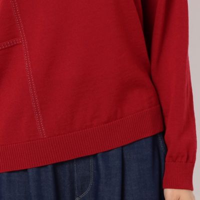 〔＋サイズ〕エキストラファインメリノウール　ラメステッチ柄シャツ襟付きセーター（７８３０ＩＡ０２）