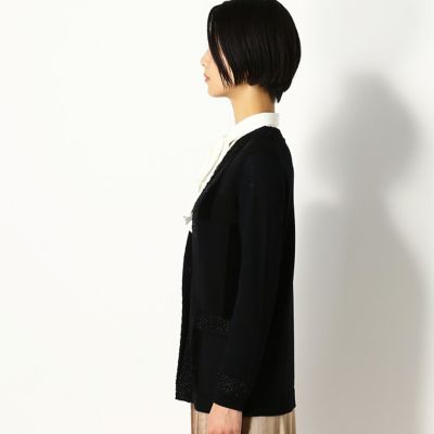 ｐｌｕｓサイズ パッチワーク切替え ジャケット風カーディガン ７８３０ｉｓ０１ 三越伊勢丹オンラインストア 公式