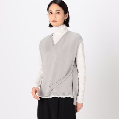 Gabardine K.T+ (Women/大きいサイズ)/ギャバジンケーティープラス 〔　＋サイズ　〕　ドライタッチコットン　フロントクロスベスト（７８３１ＩＧ０４）