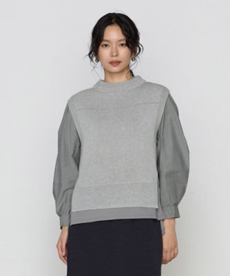 ＜Gabardine K.T+ (Women/大きいサイズ)＞〔　＋サイズ　〕　ＢＣＩコットン×ポリエステル　ラメ切り替えニットベスト（７８３１ＩＫ０３）