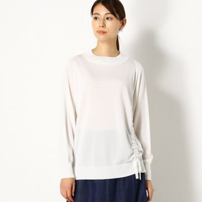 ＜三越伊勢丹/公式＞【SALE】【送料無料】Gabardine K.T+ (Women/大きいサイズ)/ギャバジンケーティープラス 〔＋サイズ〕ドロストドルマンスリーブ ニットプルオーバー シロ トップス【三越伊勢丹/公式】