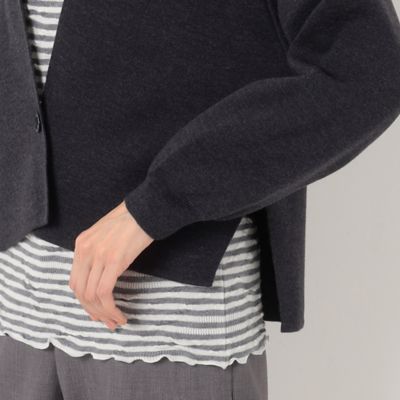 〔　＋サイズ　〕　オフスケールエキストラファインメリノ　ミラノリブショートジャケット（７８３１ＪＥ０５）