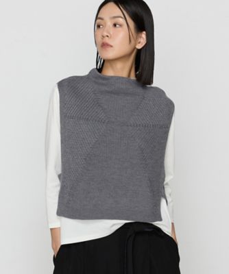＋サイズ 〕 ダイヤ柄 ニットベスト（7832II08） | Gabardine