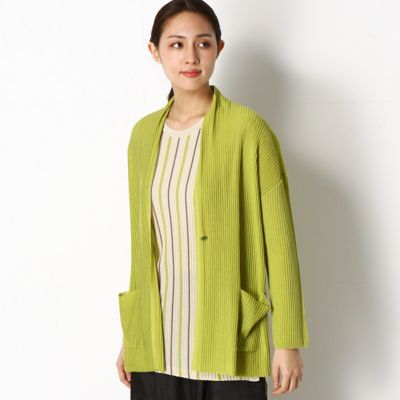 ＜Gabardine K.T+ (Women/大きいサイズ)＞〔＋サイズ〕【セットアップ対応】プリーツ調　ニットカーディガン（７８３２ＩＹ０７）