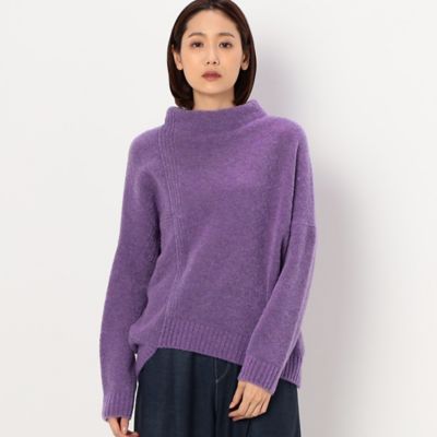 〔＋サイズ〕【洗える】マシュマロブークレ　アシメセーター（７８３３ＩＡ０５）