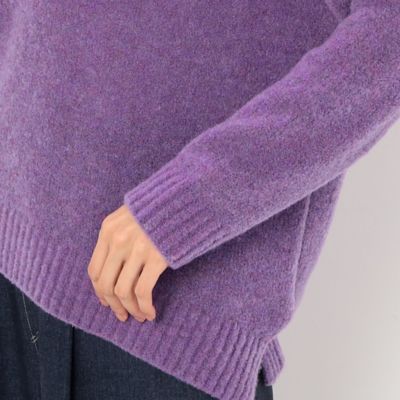 〔＋サイズ〕【洗える】マシュマロブークレ　アシメセーター（７８３３ＩＡ０５）