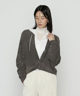 ＜Gabardine K.T+ (Women/大きいサイズ)＞〔　＋サイズ　〕　ストレッチモール　マシュマロニットショートカーディガン（７８３３ＩＭ０４）