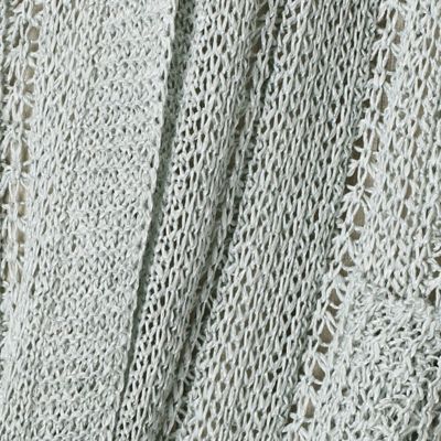 〔＋サイズ〕メタリックペーパーヤーン　レーシィストライプ柄ニット羽織（７８３３ＩＹ０９）