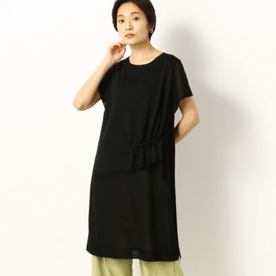 ＜Gabardine K.T+ (Women/大きいサイズ)＞〔＋サイズ〕【洗える】シアービスコースレーヨン　ウエストドロストドレス（７８３５ＩＹ１３）