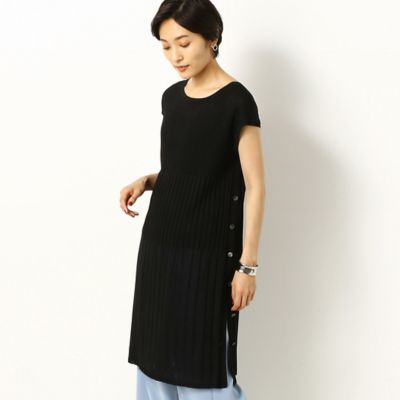 ＜Gabardine K.T+ (Women/大きいサイズ)＞〔＋サイズ〕【洗える／前後２ＷＡＹ】シアービスコースレーヨン　ロングスリットリブワンピース（７８３５ＩＹ１４）