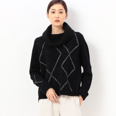 ＜Gabardine K.T+ (Women/大きいサイズ)＞〔　＋サイズ　〕　エアリーウール　アーガイルニットプルオーバー（７８３９ＩＡ１５）