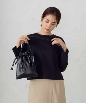 チャーム付き　パデッド巾着ショルダー（９５２０ＢＫ０５）