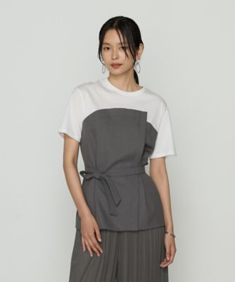 COMME CA Sサイズ (Women/小さいサイズ)/コムサ エスサイズ 〔 Sサイズ 〕 コンパクトクールローレル天竺 ビスチェレイヤード風カットソー(9601EM01) グレー トップス【三越伊勢丹/公式】