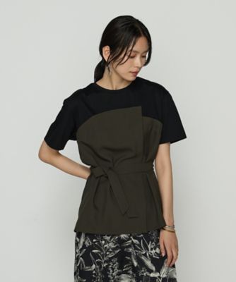 COMME CA Sサイズ (Women/小さいサイズ)/コムサ エスサイズ 〔 Sサイズ 〕 コンパクトクールローレル天竺 ビスチェレイヤード風カットソー(9601EM01) カーキ トップス【三越伊勢丹/公式】