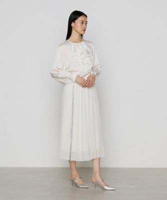 〔　Ｓサイズ　〕　トリアセバックサテンジョーゼット　ラッフルブラウス（９６０２ＨＫ０２）