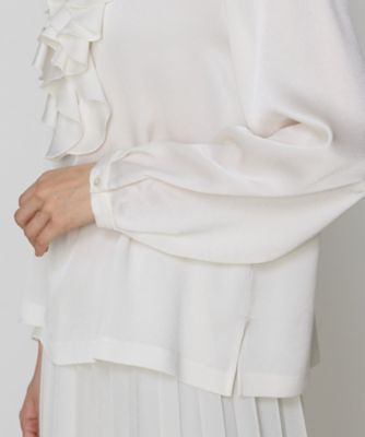 〔　Ｓサイズ　〕　トリアセバックサテンジョーゼット　ラッフルブラウス（９６０２ＨＫ０２）