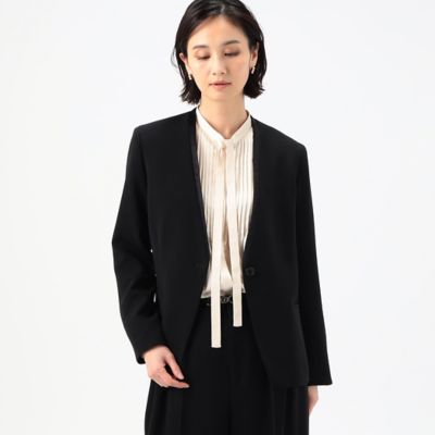 〔　Ｓサイズ　〕　【セットアップ対応】トリアセテートポリエステルダブルクロス　ノーカラージャケット（９６０２ＪＧ０１）