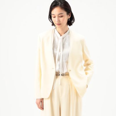 〔　Ｓサイズ　〕　【セットアップ対応】トリアセテートポリエステルダブルクロス　ノーカラージャケット（９６０２ＪＧ０１）