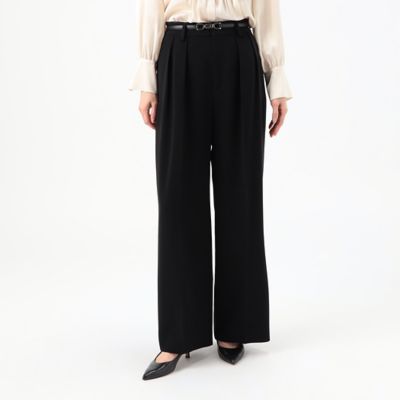 ＜COMME CA Sサイズ (Women/小さいサイズ)＞〔　Ｓサイズ　〕　【セットアップ対応】トリアセテートポリエステルダブルクロス　ワイドパンツ（９６０２ＰＧ０１）