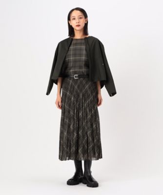 ブラウス シャツ シアーデジタルチェック 袖プリーツブラウス レディース Sサイズ 〕 シアーデジタルチェック 袖プリーツブラウス