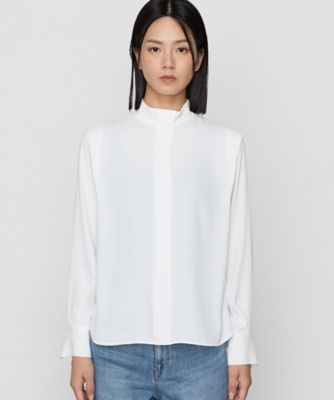 〔　Ｓサイズ　〕　マットサテン　デザインハイネックブラウス（９６０４ＨＩ０２）
