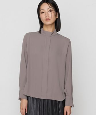 〔　Ｓサイズ　〕　マットサテン　デザインハイネックブラウス（９６０４ＨＩ０２）