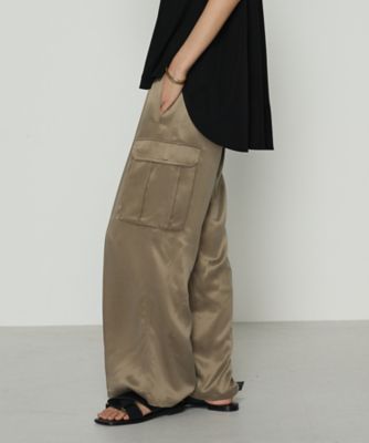 ＜COMME CA Sサイズ (Women/小さいサイズ)＞〔　Ｓサイズ　〕　キュプラツイル　サテンツイルワイドカーゴパンツ（９６０５ＰＭ０１）