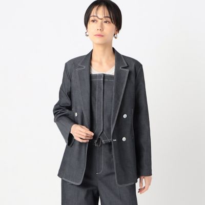 〔　Ｓサイズ　〕　ポリエステルデニム　ダブルブレストジャケット（９６０７ＪＧ０３）