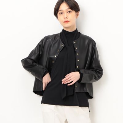 〔　Ｓサイズ　〕　フェイクレザー　メタル釦　ショートジャケット（９６０７ＶＣ０１）