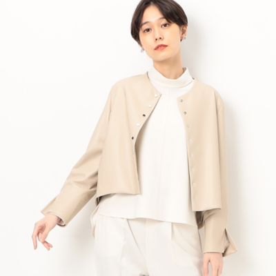 〔　Ｓサイズ　〕　フェイクレザー　メタル釦　ショートジャケット（９６０７ＶＣ０１）