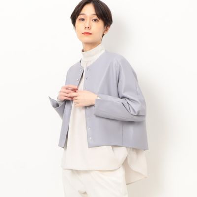 〔　Ｓサイズ　〕　フェイクレザー　メタル釦　ショートジャケット（９６０７ＶＣ０１）