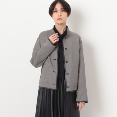 ＜COMME CA Sサイズ (Women/小さいサイズ)＞〔　Ｓサイズ　〕　【リバーシブル】無地×ハウンドトゥースダブルフェイス　ショートコート（９６０９ＶＥ０４）