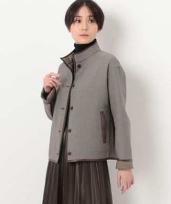 Sサイズ 〕 【リバーシブル】無地×ハウンドトゥースダブルフェイス