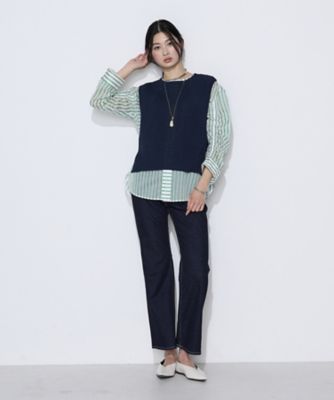 Sサイズ 〕 コットンシルク シアーストライプシャツ 